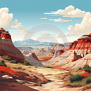 Rocky Mountains Desert Landscape - Closeup And Vivid