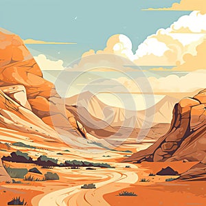 Rocky Mountains Desert Landscape - Closeup & Vivid Colors
