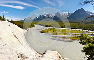 Rocky Mountains River Jasper Viewpoint