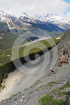 Rocky mountains and river valley