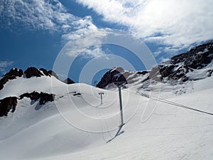 Rocky Mountains ski resort Gorky-gorod. Russia Sochi