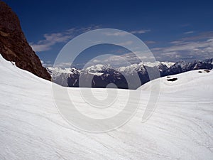 Rocky Mountains ski resort Gorky-gorod. Russia Sochi