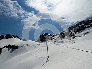 Rocky Mountains ski resort Gorky-gorod. Russia Sochi