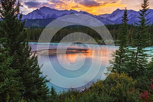 Rocky Mountains at Sunset