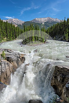 Rocky Mountains - Sunwapta Falls in Jasper National Park photo