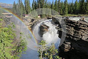 Rocky Mountains Waterfall Rainbow, Canada