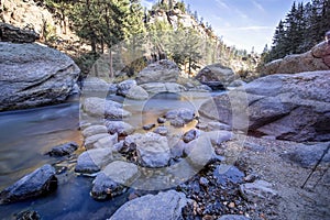 Rocky mountian flowing stream water