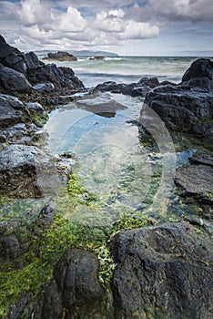 Rocky North Ireland coastline landscape