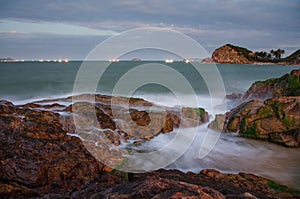 Rocky Coastline Vung Lam Bay Vietnam