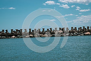 Rocky outcropping near a body of water