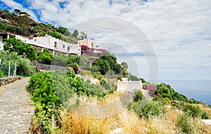 A rocky path up the hill, Alicudi.