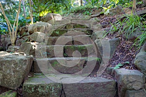 Rocky pathway leading up the mountain