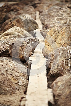 Rocky Pathway. Symbol of difficulties on the way