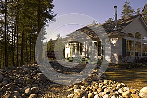 Rocky pathway to cottage