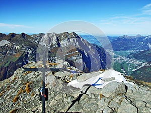 Rocky peak Vorder Glarnisch in the Glarus Alps Mountain Range