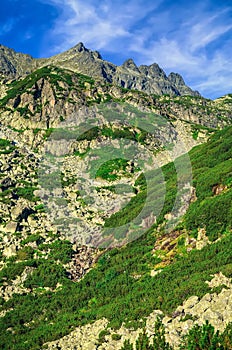 Summer mountain landscape in Slovak mountains.