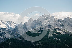 Rocky peaks in hight mountain