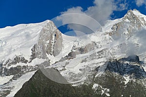 Rocky peaks and snow in the Alps