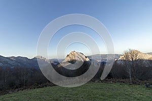 rocky peaks of the urkiola mountains in the basque country