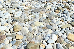 Rocky pebbles on the beach