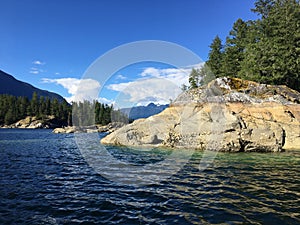 The rocky point off the bays of Prideaux Haven