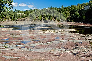 Rocky River Bed Below Chutes De La Chaudiere