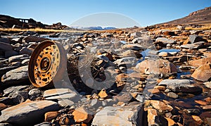 Rocky River Bed With Water