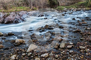 Rocky river landscape in Abadia, Estremadura, Spain photo