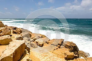 Rocky Rugged Limestone Atlantic Coastline at Half Moon Bay