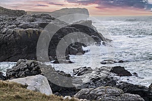 Rocky Scotish coastline near Mangersta, Isle of Lewis, UK