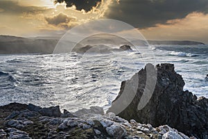 Rocky Scotish coastline near Mangersta, Isle of Lewis, UK