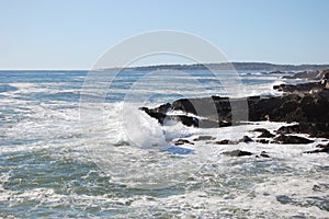 Rocky Sea shore in Portland, Maine