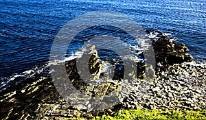 Rocky Seashore in Caithness, Scotland, U.K.