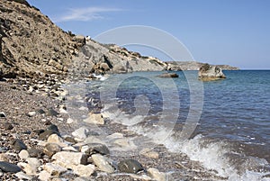 Rocky seashore in Gavdos island