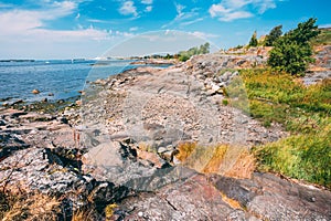 Rocky Seashore Landscape Near Helsinki, Nature Of
