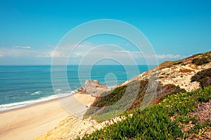 Rocky seashore on a sunny day