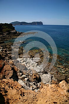Rocky seaside with cliffs