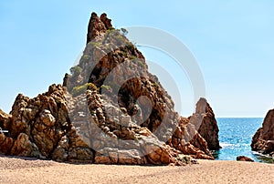 Rocky seaside of Mar Menuda Beach