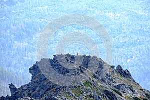 Rocky sharp mountain tops in Tatra mountains in Slovakia