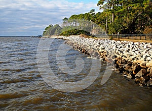 Rocky Shore along Croatan Sound