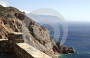 Rocky shore of Amorgos island