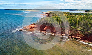 Rocky Shore on the Atlantic Ocean. Prince Edward Island, Canada