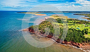 Rocky Shore on the Atlantic Ocean. Prince Edward Island, Canada