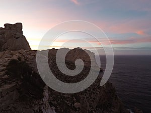 Rocky shore of Cap Formentor, Majorca, Spain