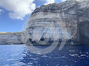 Rocky shore of the mediterranean sea in Saint Laurence, Malta