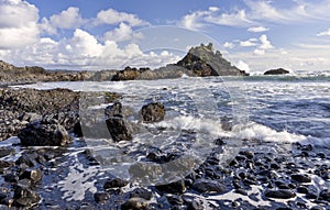 Rocky shore in Newport, Oregon.