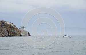 The rocky shore of Olkhon Island, Lake Baikal, Russian Federation