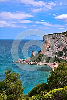Rocky shore sardinia Italy