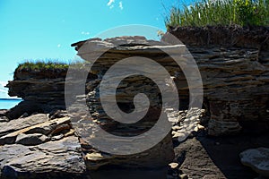 Rocky shore of Shediac Island, New Brunswick, Canada