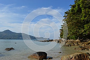 Rocky shore of a tropical island